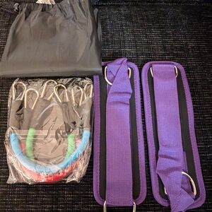 Purple and Black Resistance Bands Set